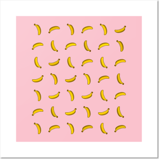 Cute symmetrical banana pattern Posters and Art